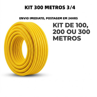300/200 e 100 metros de Eletroduto Conduite 3/4" Corrugado Reforçado Amarelo PERGON
