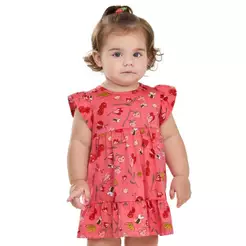 Vestido Bebê Menina Xadrez Lúdico Elian Rosa