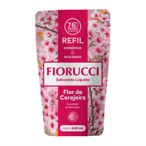 Sabonete Fiorucci Flor De Cerejeira, Liquido, Refil, 440Ml