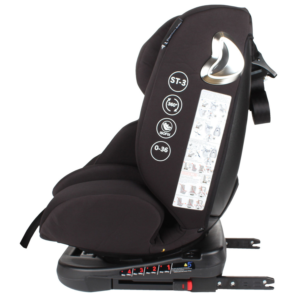 Cadeira Infantil Para Carro Premium Baby Safe Tour 360 0 a 36kg Isofix Giro 360° Reclinável Preta — imagem 2 de 2