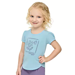 Blusa Infantil Menina Flor em Puff Elian Azul