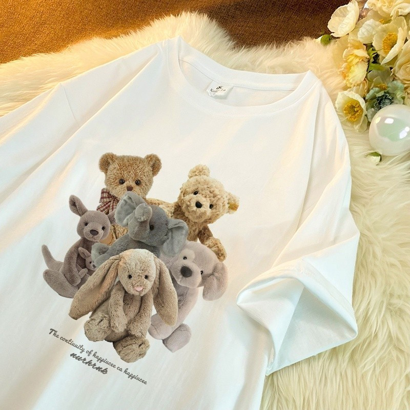 [Camiseta Premium Algodão Puro]LA Plus Size Unissex-Oversized Confortável Estilo Casual Camiseta Tecido Respirável#F805