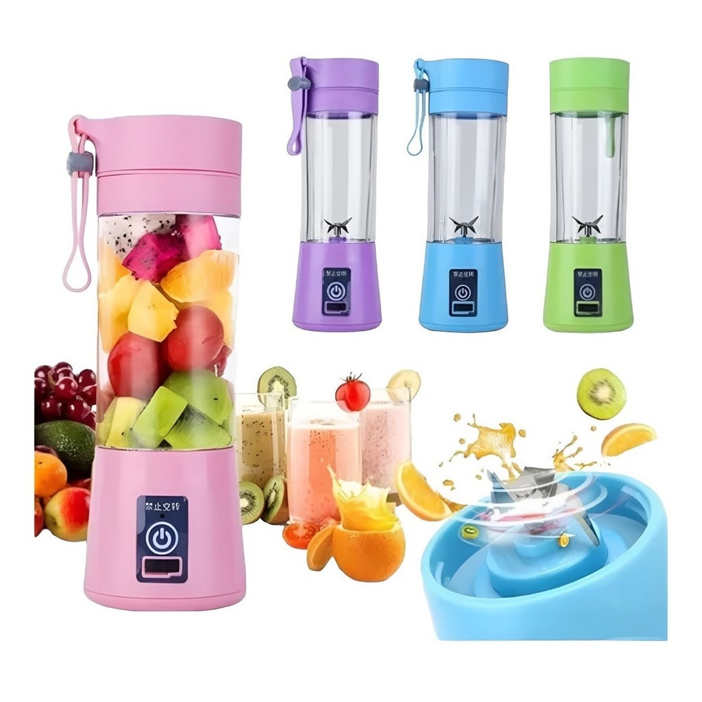 Mini Liquidificador Portatil Recarregavel Mixer USB para Sucos e Vitamina Academia Copo Garrafa