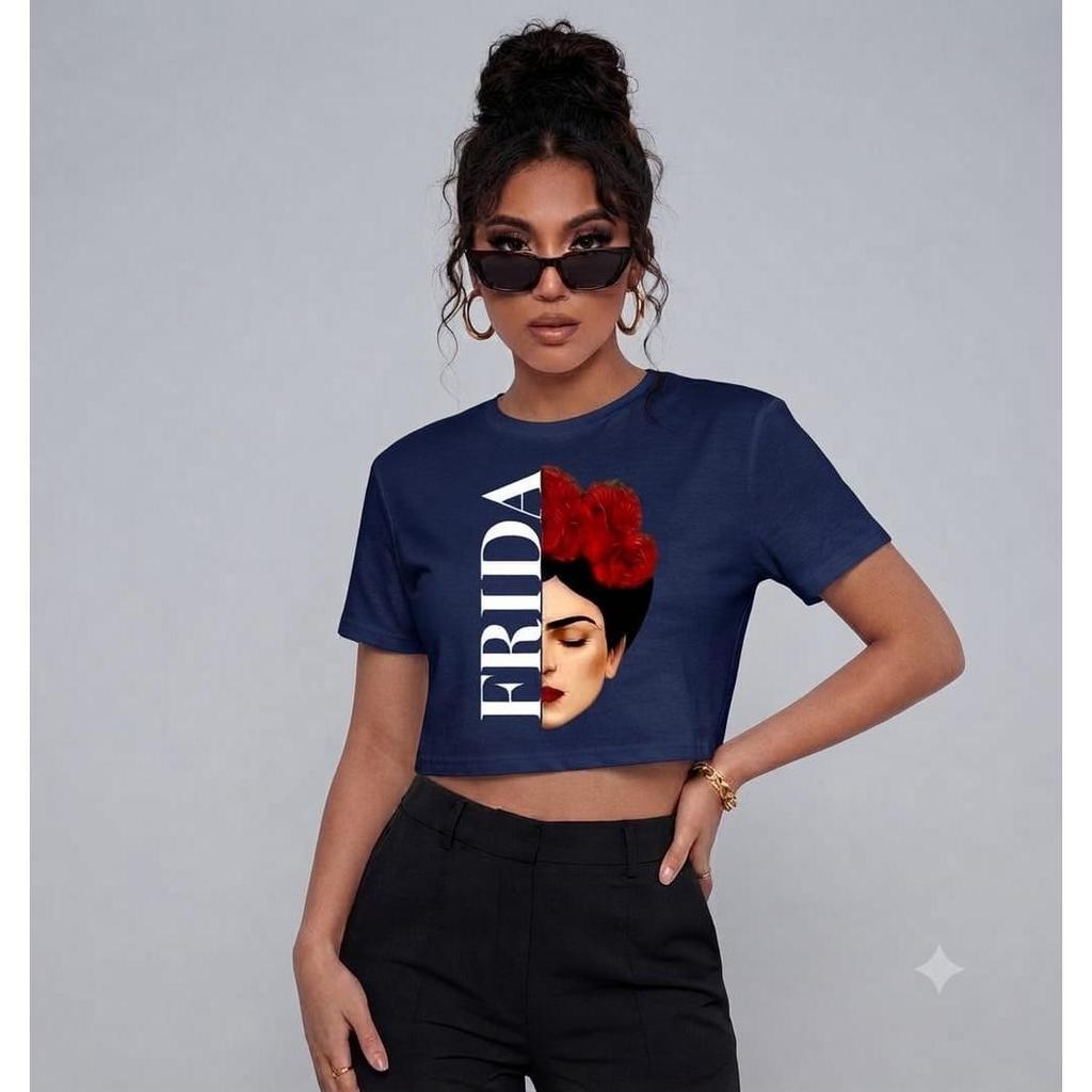 Camisa Camiseta Feminina FRIDA  KHALO Feminista Estilosa 100% Algodão Confortável Respirável