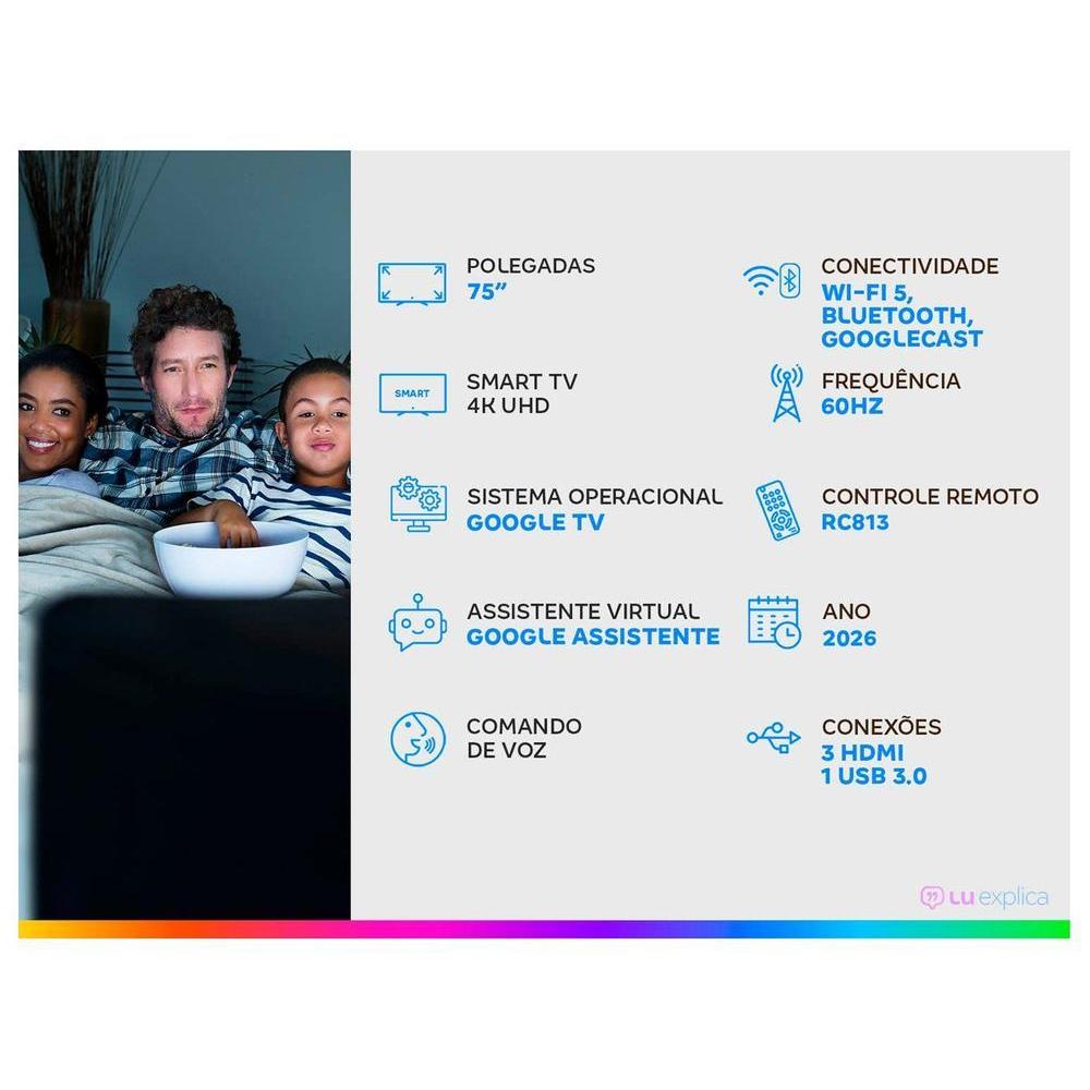 Smart TV TCL 4K UHD QLED Google TV 2026 — imagem 2 de 2