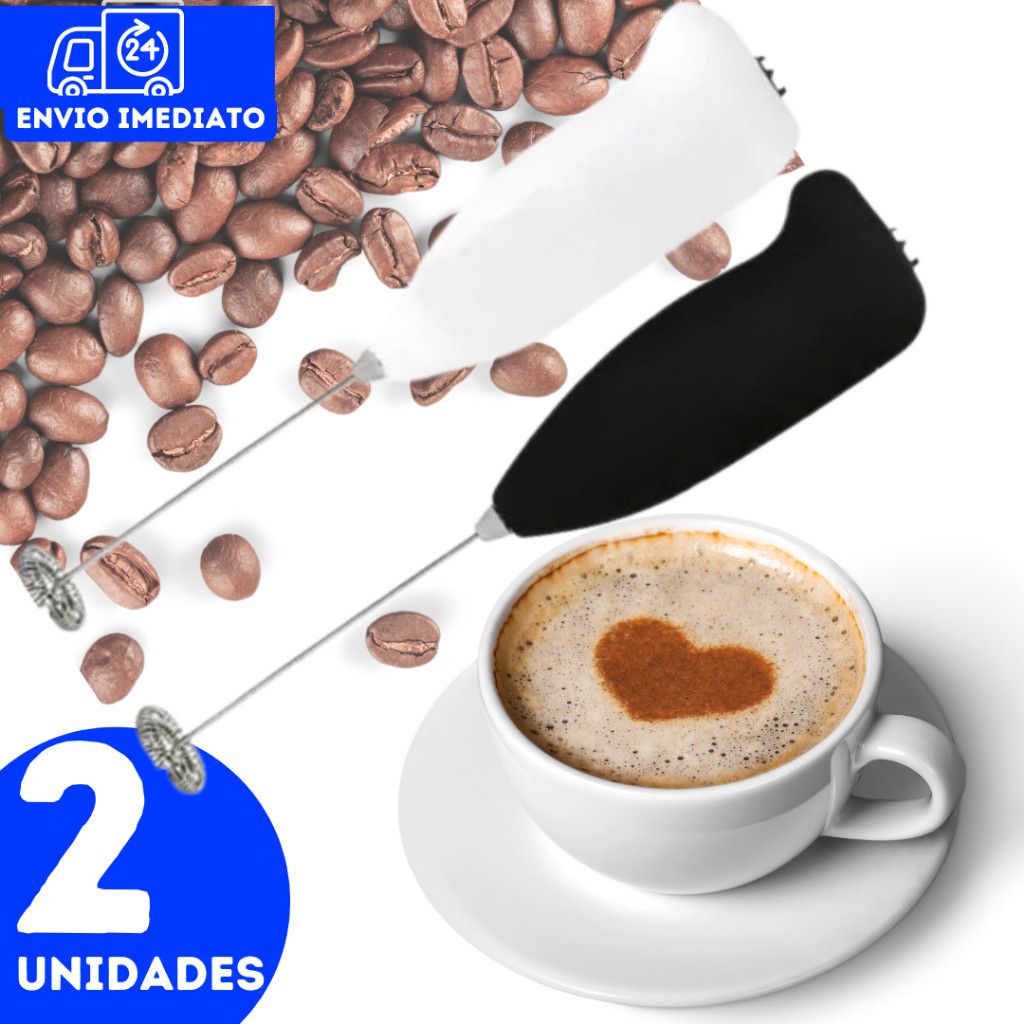 Kit 2 Mini Mixer Portátil Misturador Drinks Bebidas Batedor Espumador de Leite  Cozinha Cafe Ovo