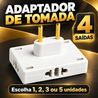 Benjamim Branco 4 Saídas de Tomada Kit 1 2 3 e 5 Peças