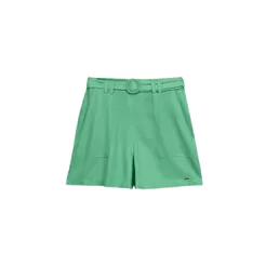 Short Feminino Com Cinto Marialícia Verde