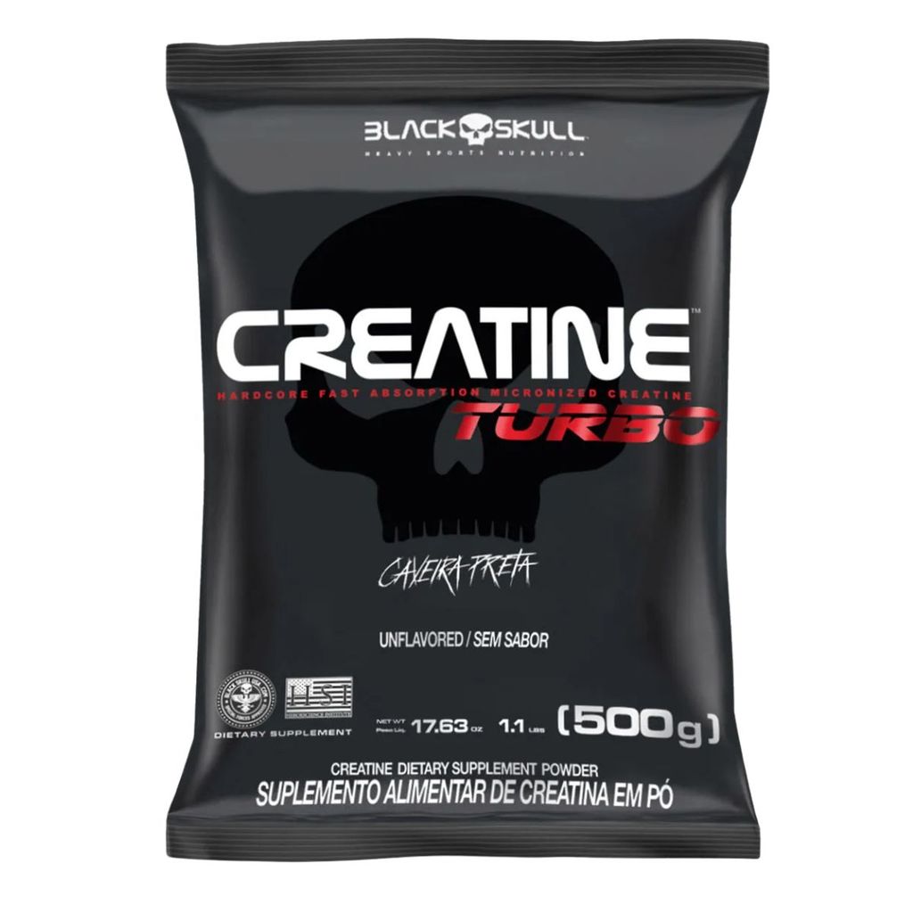 Refil Creatine Turbo Black Skull Creatina 500g