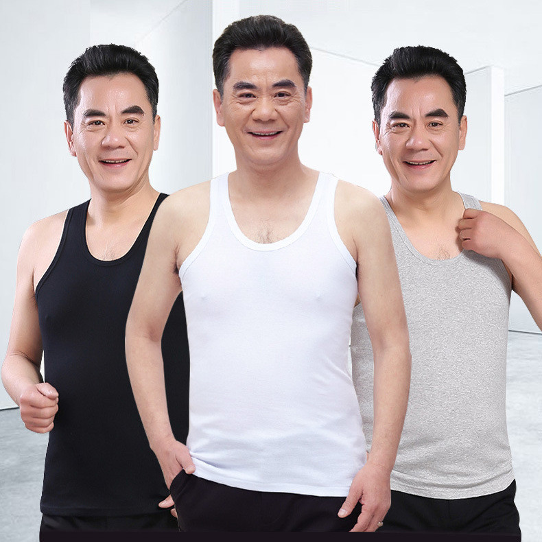 Homens puro algodão colete verão estilo fino mais gordura Extra grande homem de meia-idade idosos cara gordo solto espor