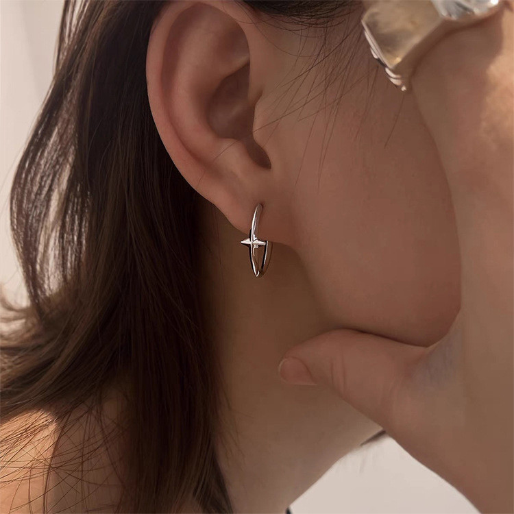 Minimalista estilo legal Metal estrela brincos feminino coreano único simples All-Match temperamento moda brincos brinco