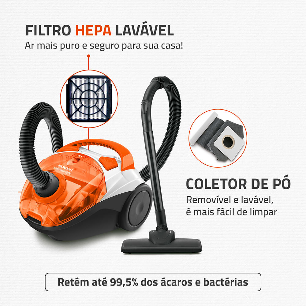 Aspirador de Pó Hepa Mondial Turbo AP-15 - 1500W 220V · foto 2