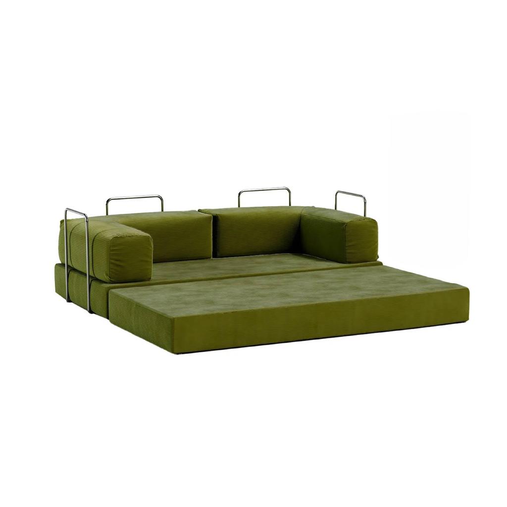 Sofá-Cama Flowin Cotelê Retratil vai na caixa com Chaise · foto 2