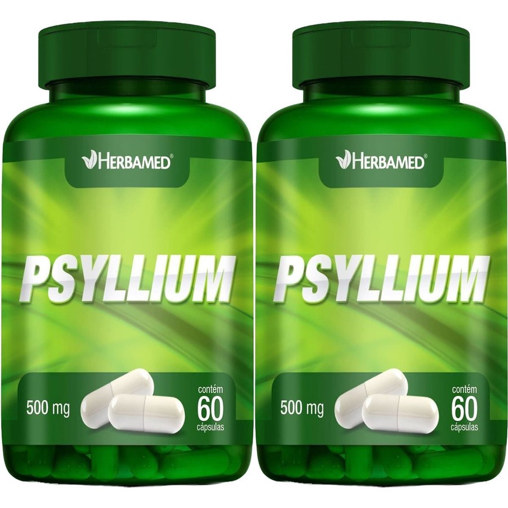 Kit 2X Psyllium 500mg 60 Cápsulas - Herbamed