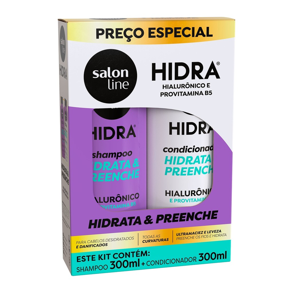 Kit Shampoo e Condicionador Hidra Hialurônico Salon Line 300ml em Oferta na Shopee