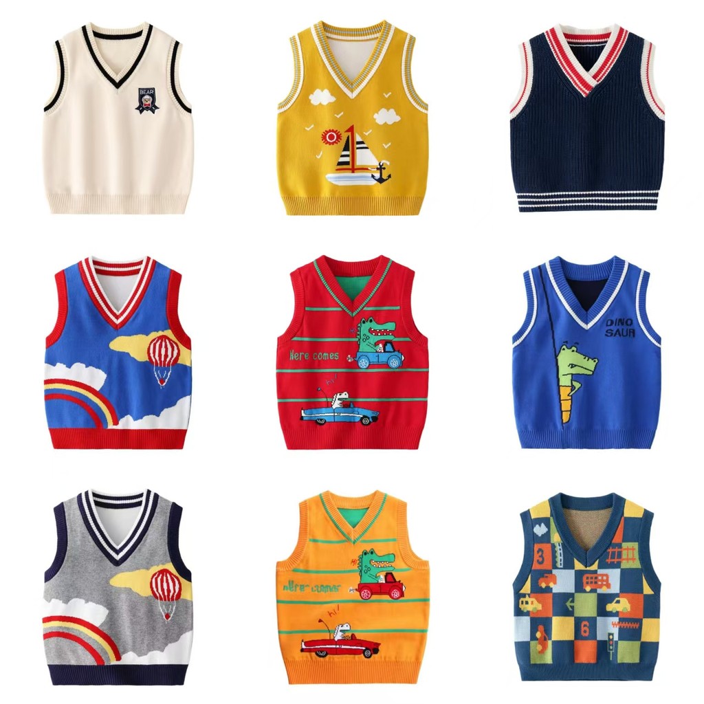 Menino roupas infantis uniforme escolar camisola infantil colete estilo Preppy primavera outono roupas infantis uniforme