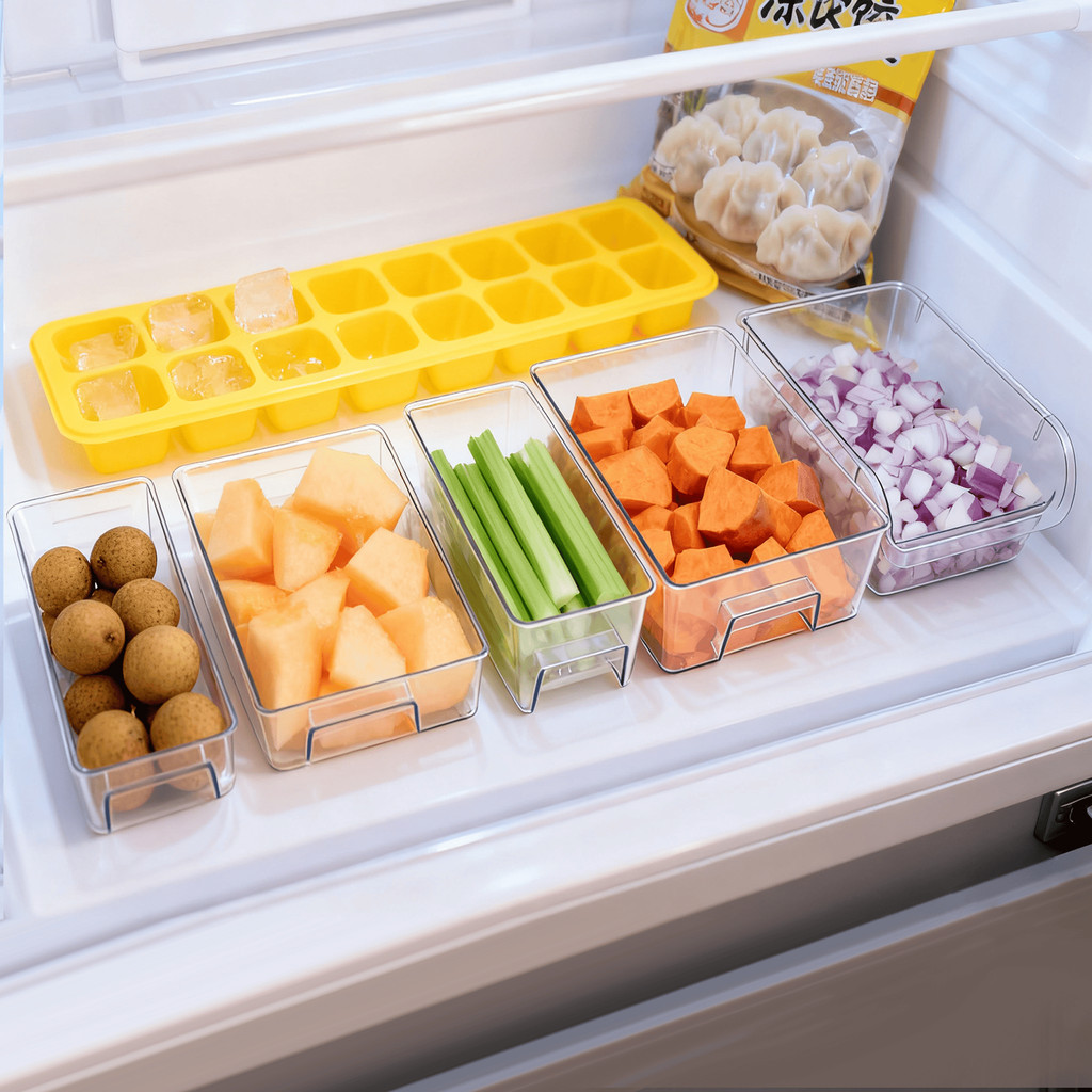 Kit 4 Organizador de Geladeira 3,8 Litros Cesto ou 2,8 Com Tampa Multiuso Alimento Verdura e Vegetal