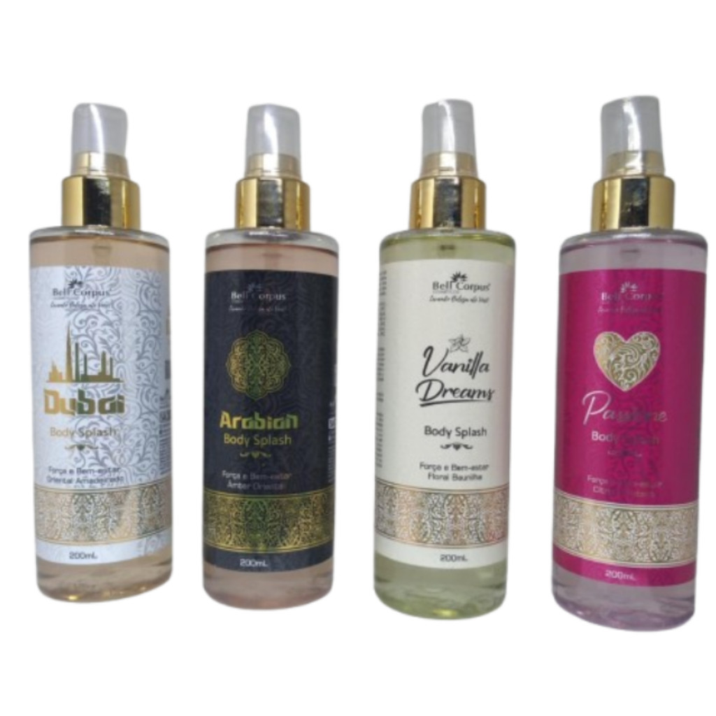 BODY SPLASH Arabé Bell Corpus 200ml -4 fragrâncias-Passione,Vanila Dreams,Dubai, Arabian-escolha o seu