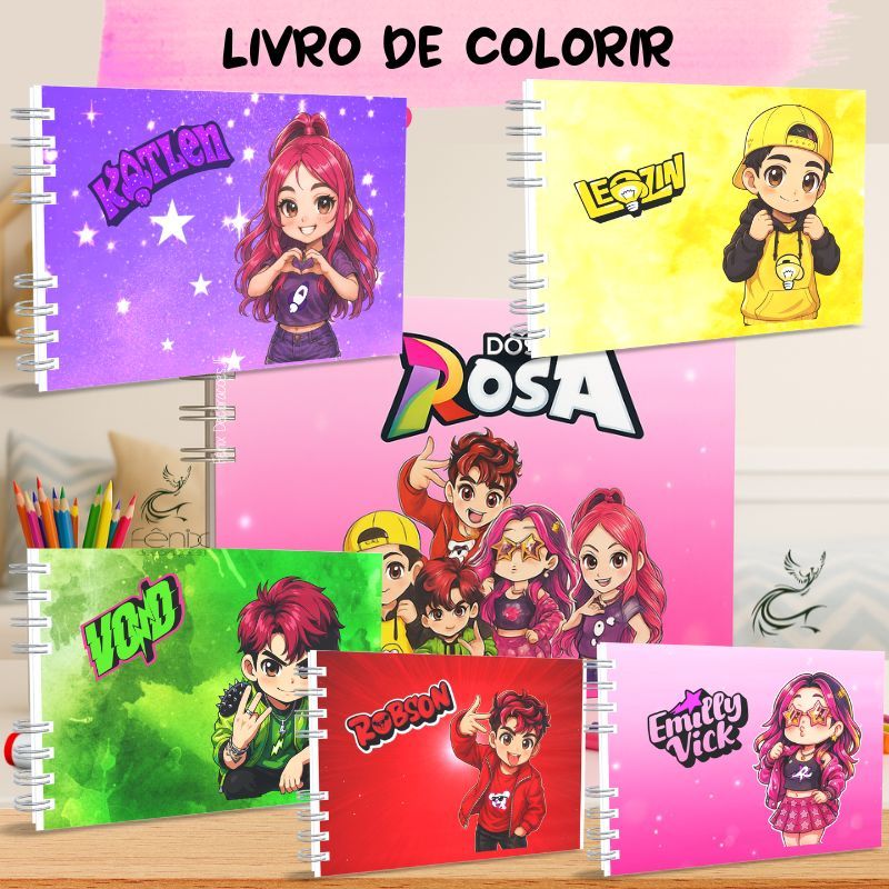 Caderno de colorir Do Rosa - Emily Vick Leozin- Capa Dura - 50 desenhos em Oferta na Shopee