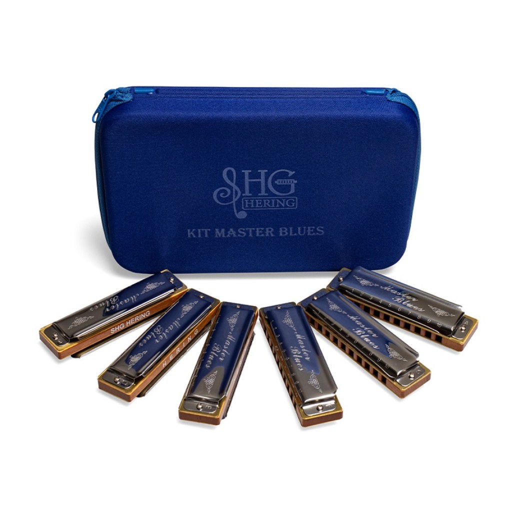 Kit Gaita Diatônica Hering Master Blues A, C, D, E, F e G