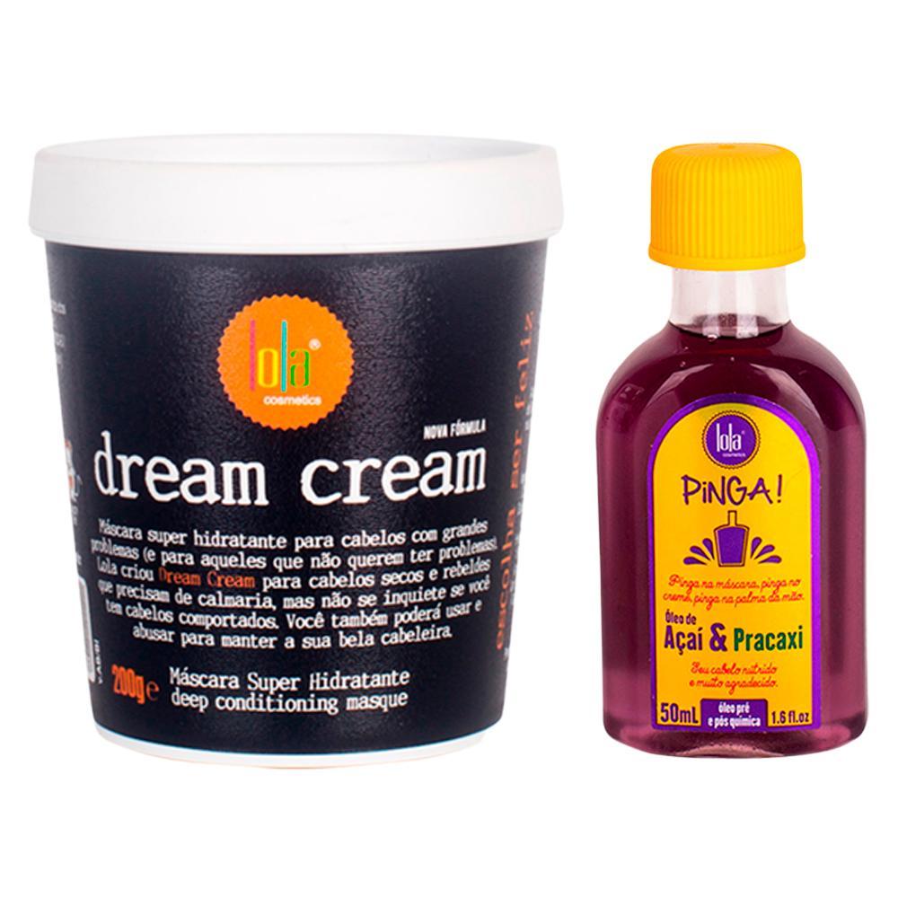 Kit Lola From Rio - Máscara Dream Cream 200g + Óleo Pinga! Açai & Pracaxi 50ml em Oferta na Shopee