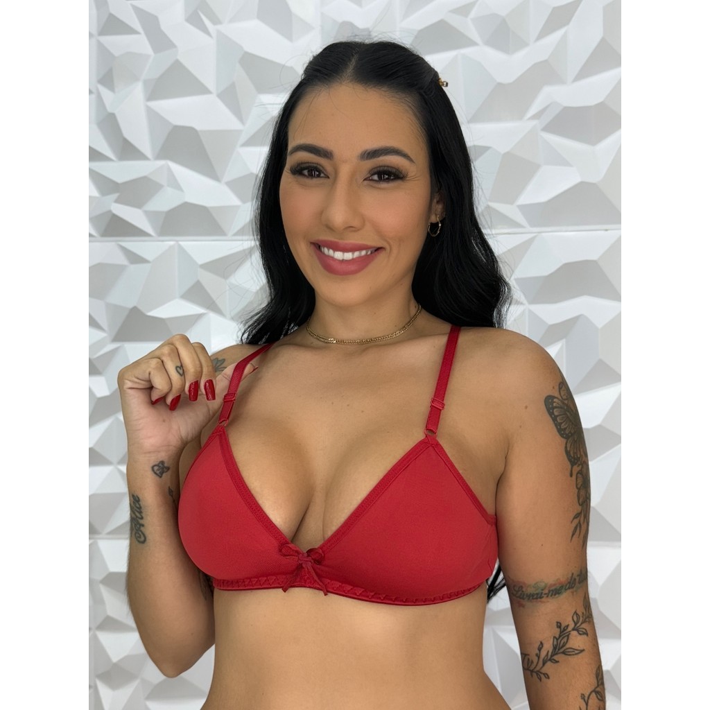 Kit Sutiã Sem Bojo Lacinho Tecido Duplo Alças Ajustáveis Confortável Promoção Feminino em Oferta na Shopee