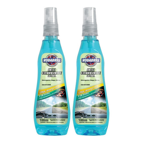 Cx C/ 02 Anti Embaçante Para Vidro Carro Rodabril 100ml