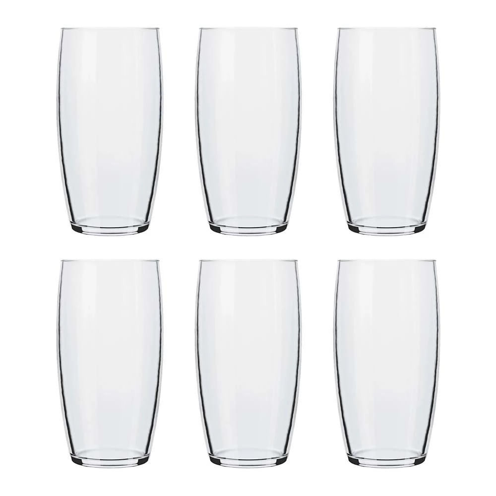 Jogo de Copos Nadir Oca Long Drink de Vidro Liso com 6 Peças 300ml