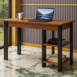 Escrivaninha Industrial Multiuso com 2 Prateleiras - Ideal para Escritório, Home Office e Estudo
