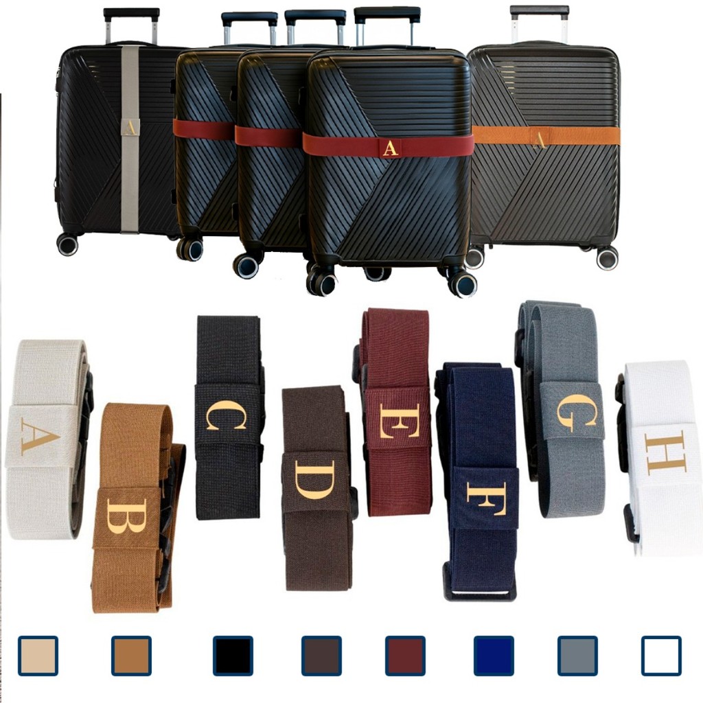 Cinta De Mala de Bagagem Identificadora Inicial do Nome Personalização Rápida Varias Cores Elastico em Oferta na Shopee