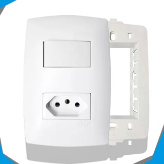 Conjunto Tomada 20A + Interruptor Simples - Blux Linha Home em Oferta na Shopee
