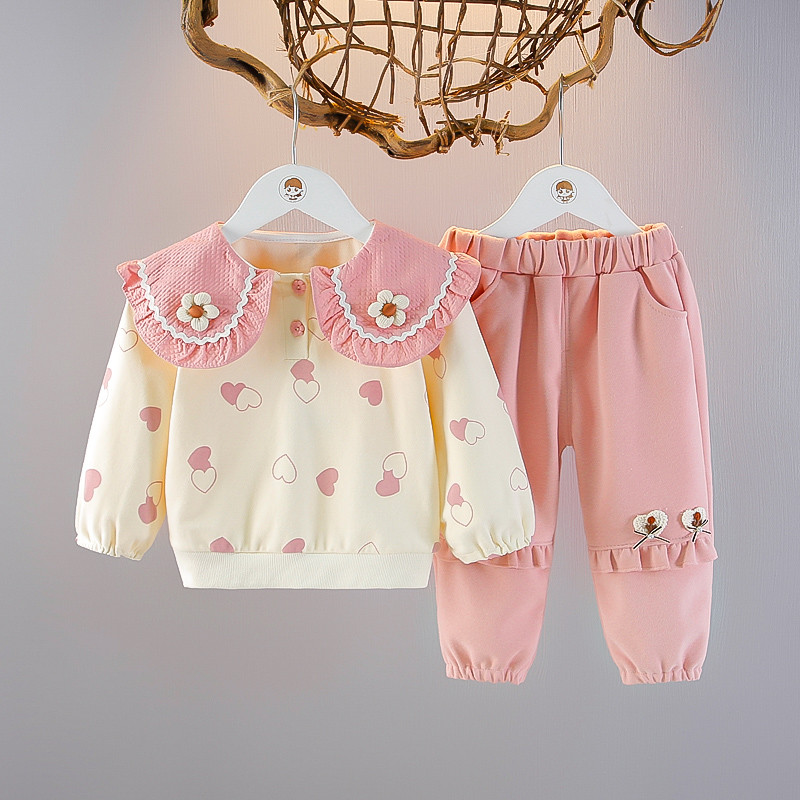 Meninas moletom terno primavera roupas 2025 novo estilo crianças moda menina roupas do bebê conjunto de duas peças
