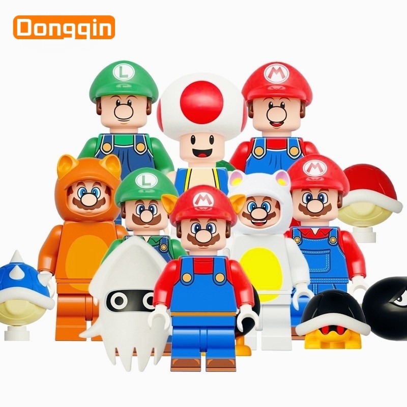 Super Mario Brothers Luigi Kinopio Yoshi Bloco de Construção Boneca Brinquedo Educacional Infantil KD815