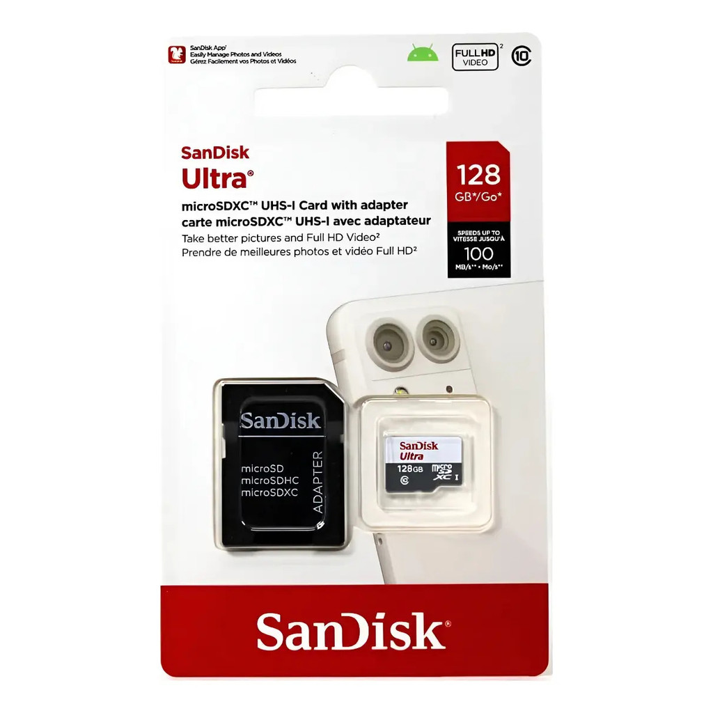 Cartão Memória Sandisk Ultra 128gb 100mb/s Classe 10 Microsd