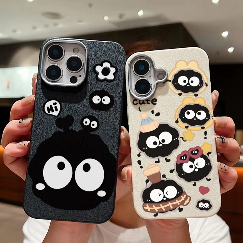 Bonito Colorido Monstro Fuligem Sprites Padrão Caso De Couro Do Plutônio Para Samsung A56 A36 A37 A57 A73 A24 A34 A54 A2