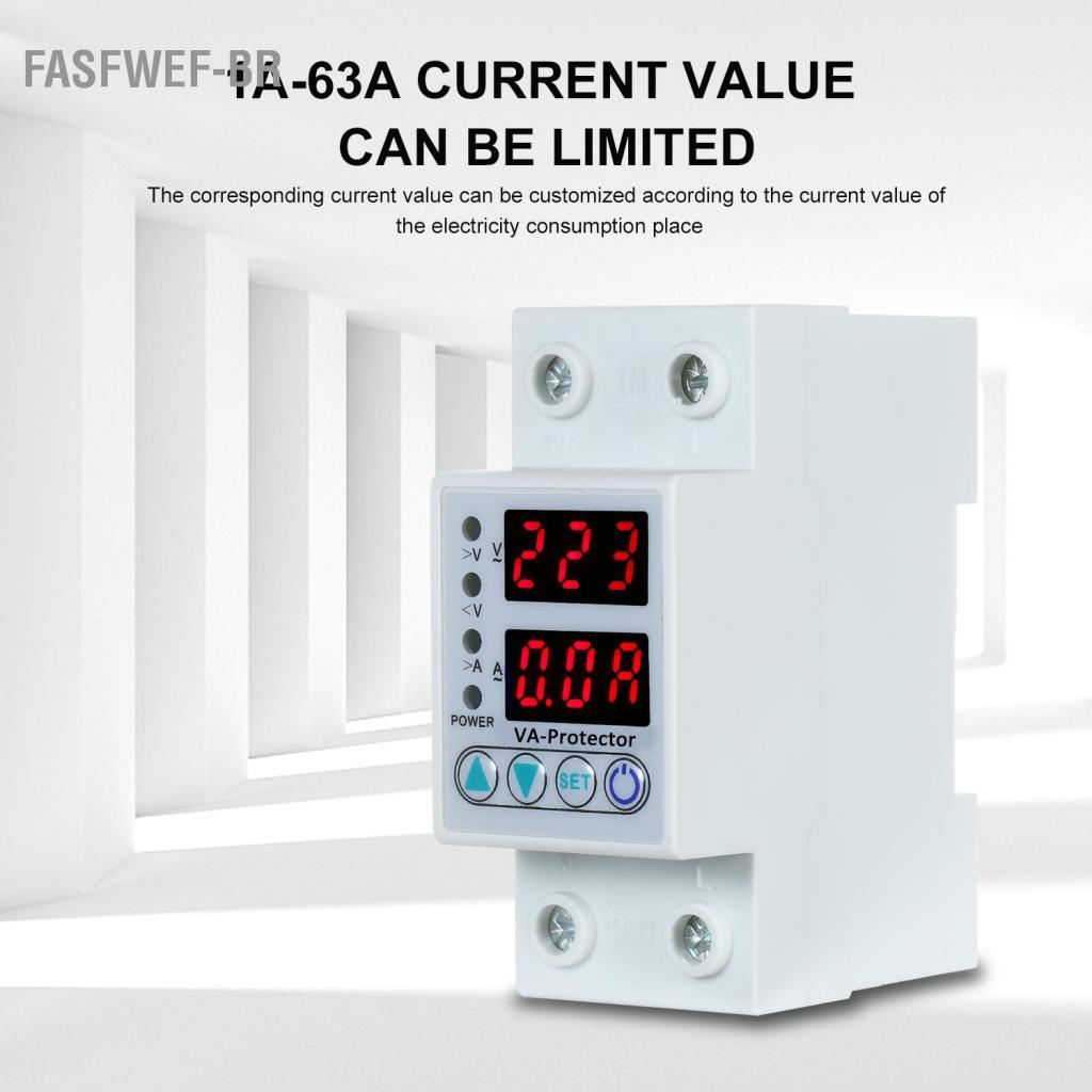 Fasfwef-br Protetor de tensão ajustável LED display duplo para eletrodomésticos