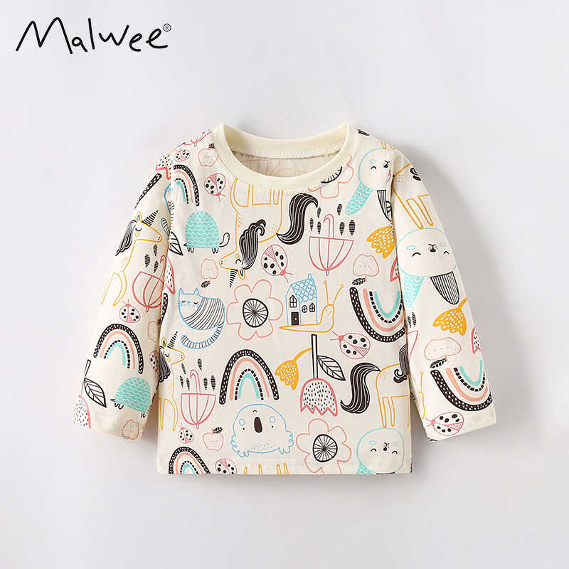 Crianças puro algodão camiseta de manga comprida outono novo estilo meninos meninas Casual topos crianças puro algodão i