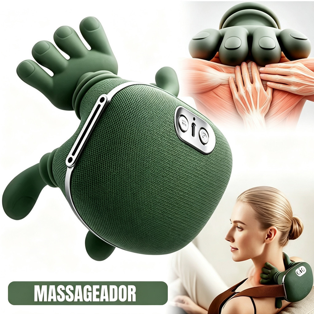 Massageador de Pescoço e Ombro 8 Pontos com Aquecimento | Alívio de Tensão e Relaxamento Profundo