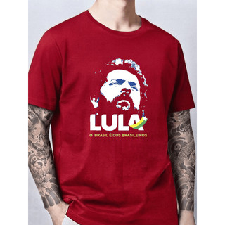 Camiseta Masculina Brasil É Dos Brasileiros - Camisa Político Lula Unissex 100% Algodão Plus Size