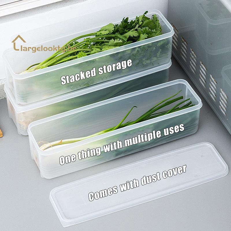 4 Pçs Longo Retangular Recipientes De Armazenamento De Alimentos Plástico Reutilizável Geladeira Organizador Caixas Aces