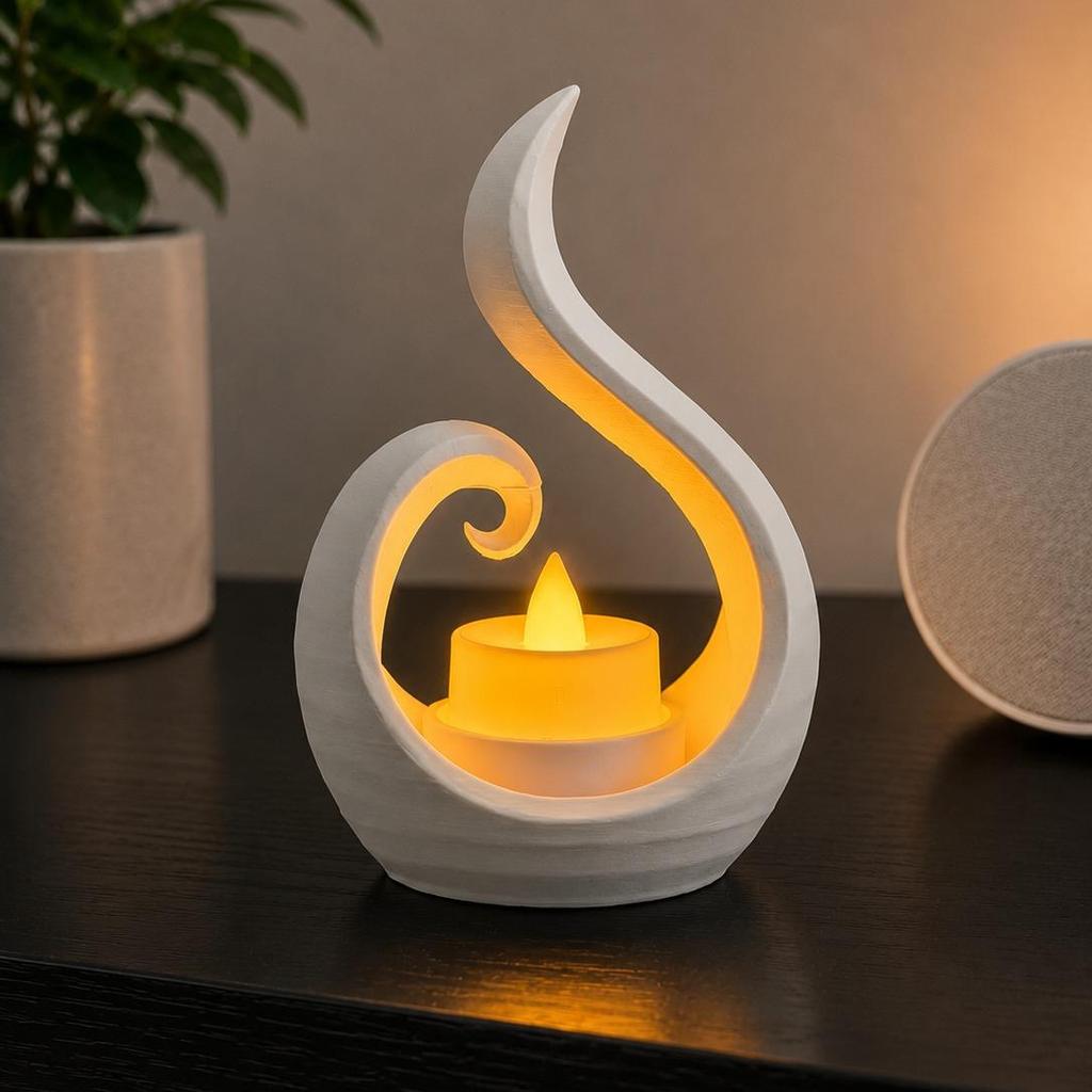 Imagem Porta Vela Chama Gota Decorativo Elegante Zen