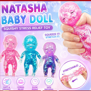 Brinquedo Antiestresse Macio para Bebês Natasha Needoh, Brinquedos Sensoriais Antiestresse de Maltose Translúcida com Re