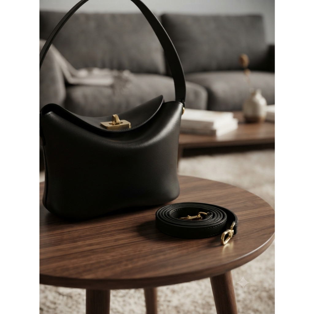Bolsa Feminina Transversal Pequena Elegante Alça Ajustável de Ombro Couro Sintético — imagem 2 de 2