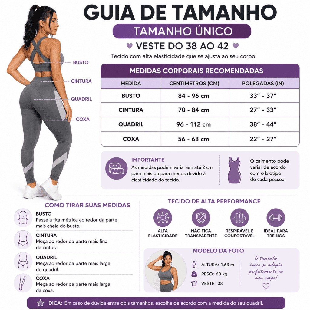 2 Conjuntos Fitness Feminino Bicolor Sem Transparência Top Bojo Legging Cós Alto Suplex Premium — imagem 2 de 2