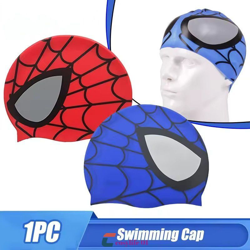 Touca De Natação Do Homem-Aranha, Confortável, Elástica, Durável, De Silicone, Para Meninas E Meninos, Crianças E