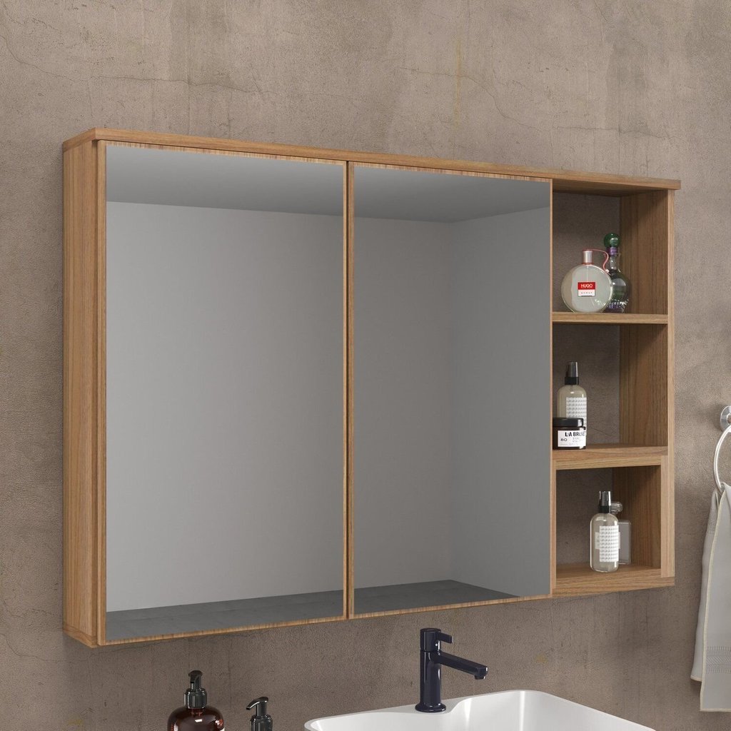 Espelheira para Banheiro 100cm x 67cm Máximus Marrom/Noce Noce