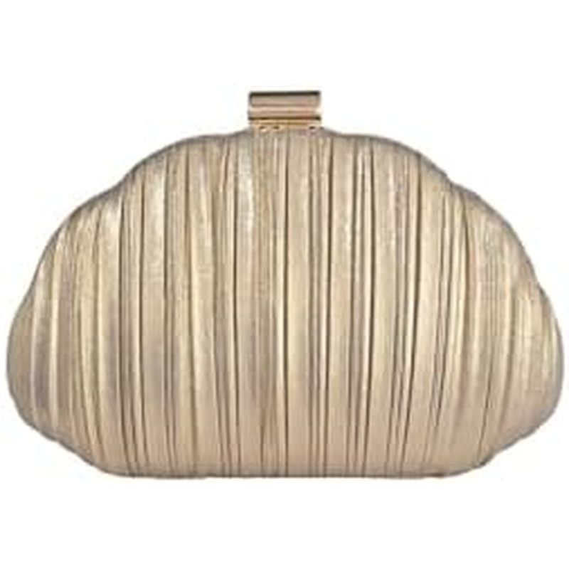 QWINEE Bolsa Feminina Em Formato De Concha Franzida Mini Crossbody Elegante De Noite Com Alça De Corrente