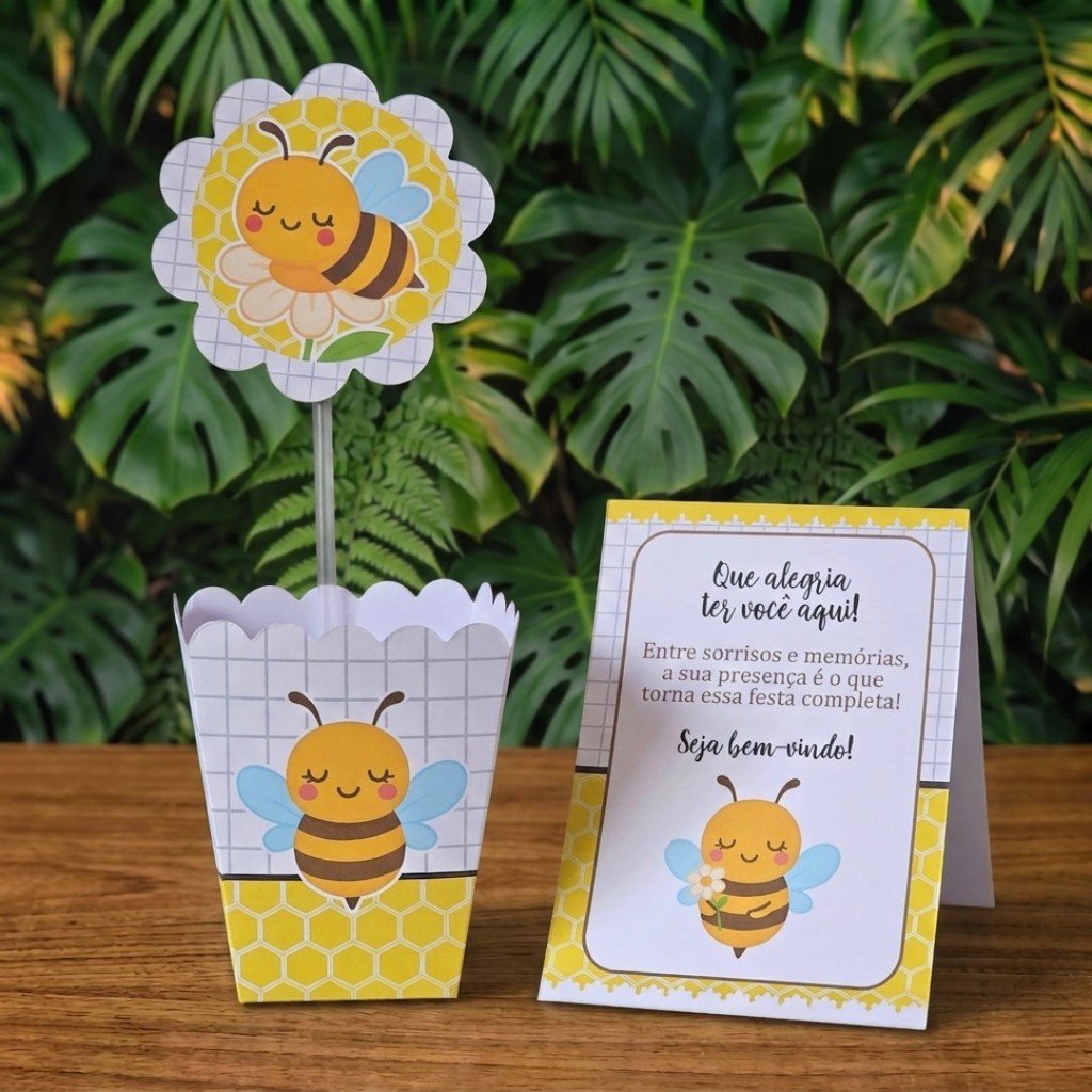 Plaquinhas de mesa + Plaquinhas ABELHINHA 2 ABELHA lembrancinhas personalizadas para aniversario decoração kit festa