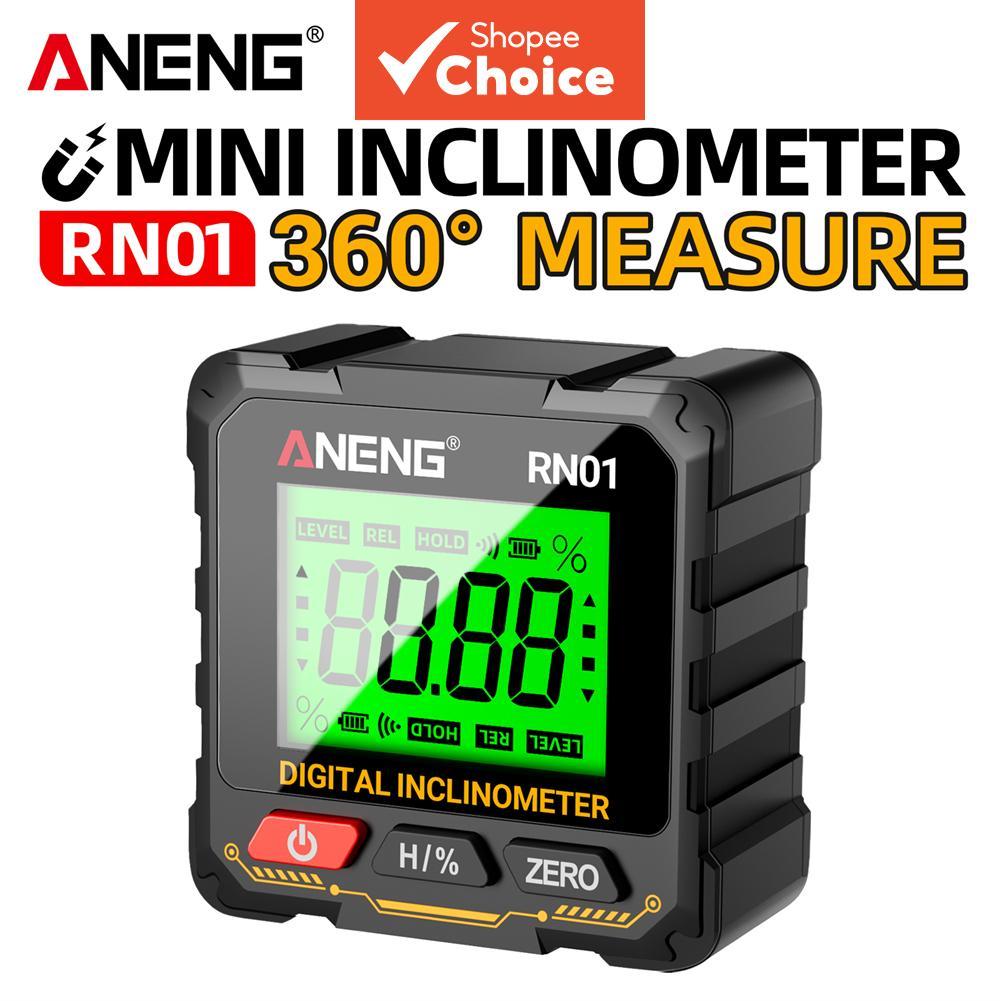 ANENG RN01 Inclinômetro digital One Piece com base magnética 360°, localizador de ângulo eletrônico e nível de