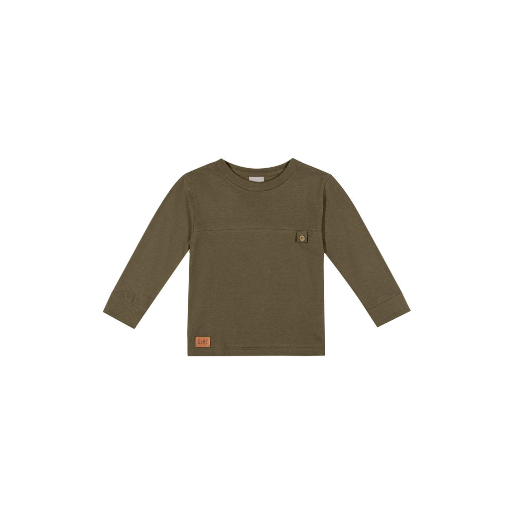 Camiseta Infantil Menino Detalhe Botão Colorittá Verde